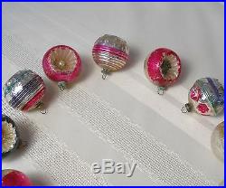 Antique Mercury Glass Christmas Feather Tree Ornaments Stars Indents Japan RARE
