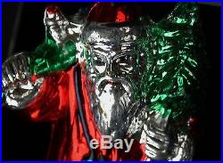 Antique Mercury Glass Christmas Ornament with 2 heads Santa & Elf RARE Signed