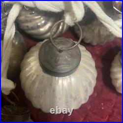 Antique Mercury Glass Kugel CRACKLE Silver Christmas Ornament LOT 22 Stunning