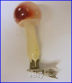 Antique Mercury Glass Mushroom Christmas Ornament Candle Clip