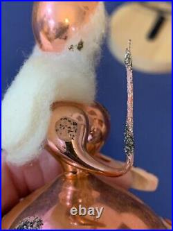 Antique Mercury Glass Woman Fairy Figural Spun Cotton Hair Christmas Ornament