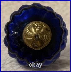 Antique Mini Blue Glass Grape Cluster Kugel German Christmas Ornament 2.75