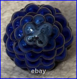 Antique Mini Blue Glass Grape Cluster Kugel German Christmas Ornament 2.75