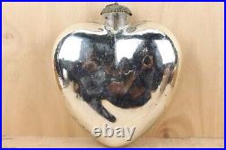 Antique Old Silver Mercury Glass Heart Shape Christmas Ornament (10 Inch)