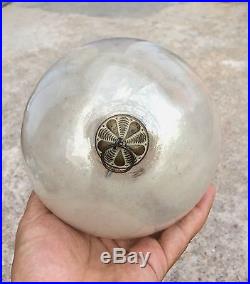 Antique Original Rare 9 Silver Glass Oval/egg Shape Christmas Kugel, Germany