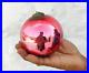 Antique-Pink-Glass-German-Kugel-4-Christmas-Ornament-5-Leaves-Brass-Cap-359-01-kgt