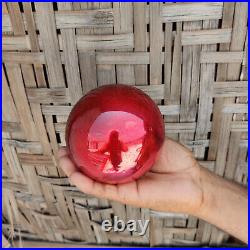 Antique Pink & Red Shaded Glass 4.2 Heavy German Kugel Christmas Ornament 401