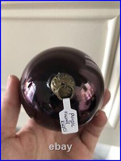 Antique RARE Round Amethyst Glass German Kugel Christmas Ornament- 1880s