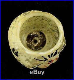 Antique Rare German Blown Glass Candle Lantern Bulldog Christmas Ornament ca1900