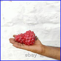 Antique Red Glass 4.4 German Cluster of Grapes Kugel Christmas Ornament Old 383