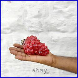 Antique Red Glass 4.4 German Cluster of Grapes Kugel Christmas Ornament Old 383