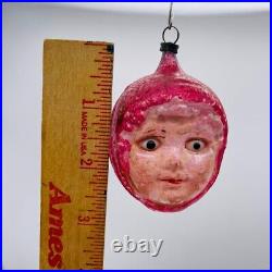 Antique Red Riding Hood Christmas Ornament with Glass Eyes