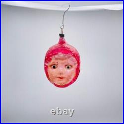 Antique Red Riding Hood Christmas Ornament with Glass Eyes