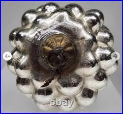 Antique Silver Glass German Cluster of Grapes Kugel Christmas Ornament