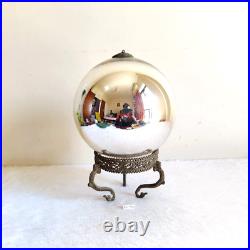 Antique Silver Glass German Kugel Christmas Ornament Decorative Party Props 72