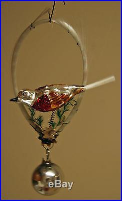 Antique Spun Blown Glass Bird Christmas Tree ORNAMENT