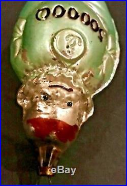 Antique VTG 4.5 500,000 Money Bag Clown Glass German Figural Christmas Ornament