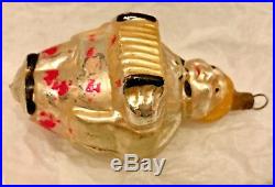 Antique VTG Fat Man Playing a Concertina Glass German Figural Christmas Ornament