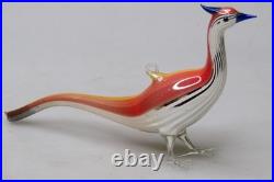 Antique VTG Glass Bimini Annealed Orange Back Pheasant Bird Christmas Ornament