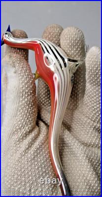 Antique VTG Glass Bimini Annealed Orange Back Pheasant Bird Christmas Ornament