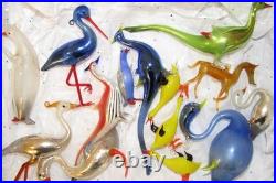 Antique VTG Glass Bimini Annealed Orange Back Pheasant Bird Christmas Ornament