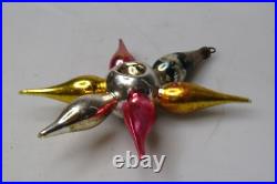 Antique VTG Glass Double Indent Annealed Rays STAR Christmas Ornament Germany Antique VTG Glass Double Indent Annealed Rays STAR Christmas Ornament Germany