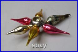 Antique VTG Glass Double Indent Annealed Rays STAR Christmas Ornament Germany Antique VTG Glass Double Indent Annealed Rays STAR Christmas Ornament Germany