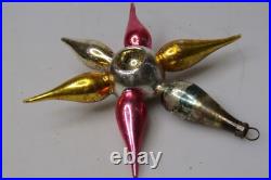 Antique VTG Glass Double Indent Annealed Rays STAR Christmas Ornament Germany Antique VTG Glass Double Indent Annealed Rays STAR Christmas Ornament Germany