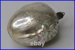 Antique VTG Glass MAN Double FACE Embossed on EGG Christmas Ornament Germany