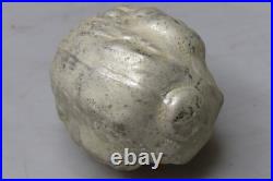 Antique VTG Glass Outdent Embossed Double ANGEL FACE Christmas Ornament Germany