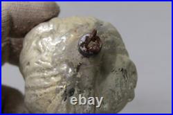 Antique VTG Glass Outdent Embossed Double ANGEL FACE Christmas Ornament Germany