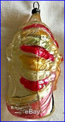Antique VTG Indian Chief Full Headdress German Glass Figural Christmas Ornament