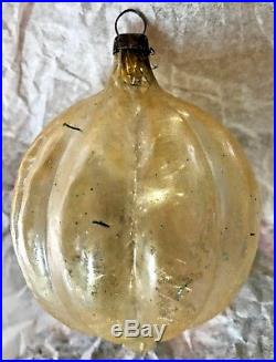 Antique VTG Jack- O- Lantern Unsilvered Tinsel German Glass Christmas Ornament