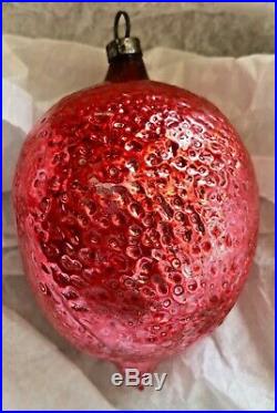 Antique VTG Red Riding Hood Pointed Chin Figural German Glass Christmas Ornament