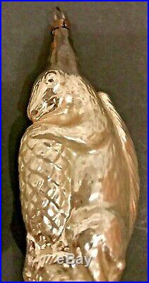 Antique VTG Squirrel Holding A Pine Cone Glass German Figural Christmas Ornament