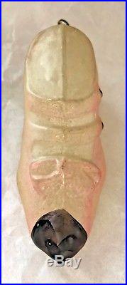 Antique VTG Unsilvered Pink Ladies Button Shoe German Glass Christmas Ornament
