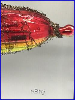 Antique Victorian German Mercury Glass Christmas Ornament Tinsel Zeppelin Rare