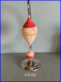 Antique Victorian Hot Air Balloon Glass Christmas Ornament