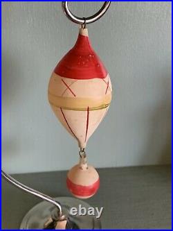 Antique Victorian Hot Air Balloon Glass Christmas Ornament