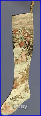 Antique Victorian Lithograph German Christmas Stocking S. H. Howe