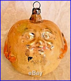 Antique Vintage Apple Face Man With Arms Glass German Figural Christmas Ornament