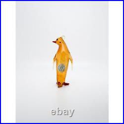 Antique Vintage Bemini Amber Glass Penguin Christmas Ornament VERY RARE