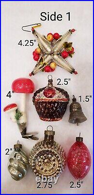 Antique Vintage Blown Glass Christmas Ornaments Lot of 19