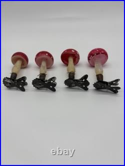 Antique Vintage Blown Glass Clip On MUSHROOM Christmas Ornament Germany Lot Of 4 Antique Vintage Blown Glass Clip On MUSHROOM Christmas Ornament Germany Lot Of 4