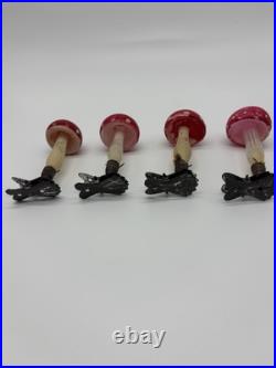 Antique Vintage Blown Glass Clip On MUSHROOM Christmas Ornament Germany Lot Of 4 Antique Vintage Blown Glass Clip On MUSHROOM Christmas Ornament Germany Lot Of 4