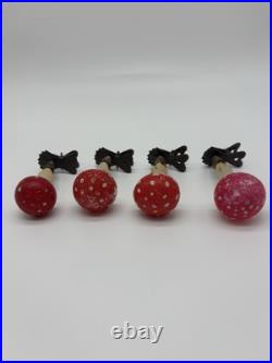 Antique Vintage Blown Glass Clip On MUSHROOM Christmas Ornament Germany Lot Of 4 Antique Vintage Blown Glass Clip On MUSHROOM Christmas Ornament Germany Lot Of 4