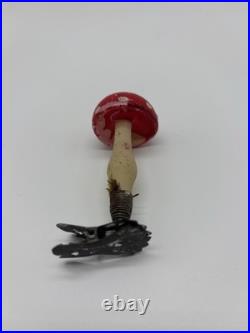Antique Vintage Blown Glass Clip On MUSHROOM Christmas Ornament Germany Lot Of 4 Antique Vintage Blown Glass Clip On MUSHROOM Christmas Ornament Germany Lot Of 4
