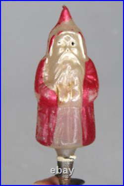 Antique Vintage Blown Glass Clip On SANTA ST NICHOLAS Christmas Ornament Germany