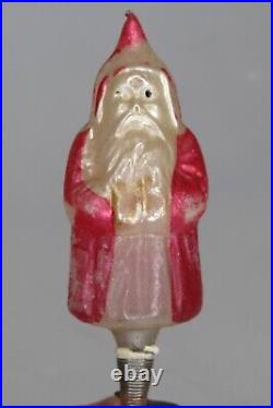 Antique Vintage Blown Glass Clip On SANTA ST NICHOLAS Christmas Ornament Germany