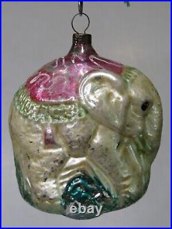 Antique Vintage Blown Glass ELEPHANT Figurine Christmas Ornament Germany